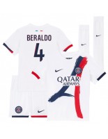 Paris Saint-Germain Lucas Beraldo #4 Bortedraktsett Barn 2025-26 Korte ermer (+ bukser)